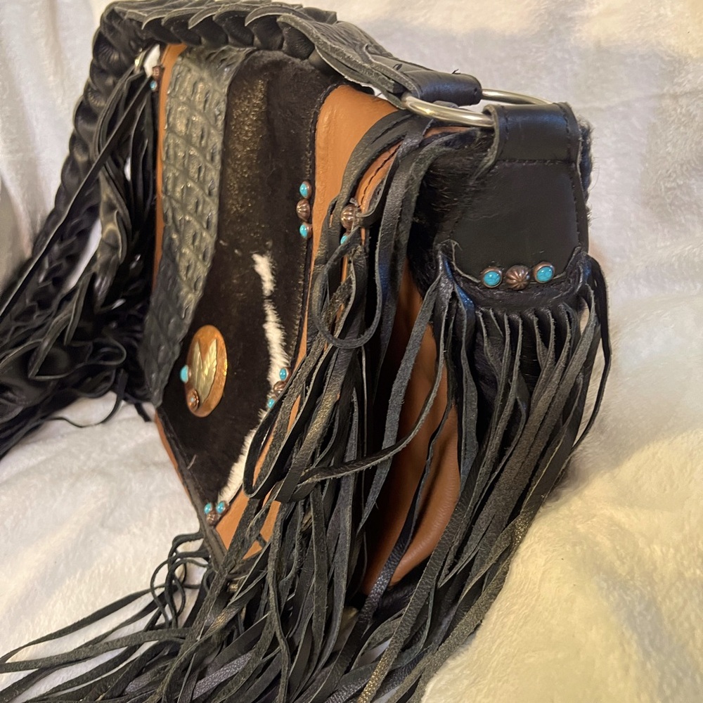 Native American Handcrafted Shoulder Bag/Satchel W/ Fringe